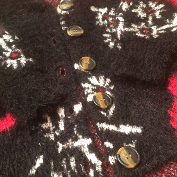 Urban Outfitters Floral Fuzzy Buttoned Hi-Low oversized Sweater Cardigan Sz.XS - Picture 9 of 14